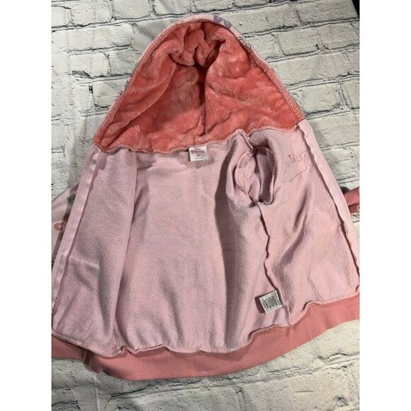 Disney Princesses Girls Hooded Zip Up Sweater Size 4t Pink - Picture 7 of 12